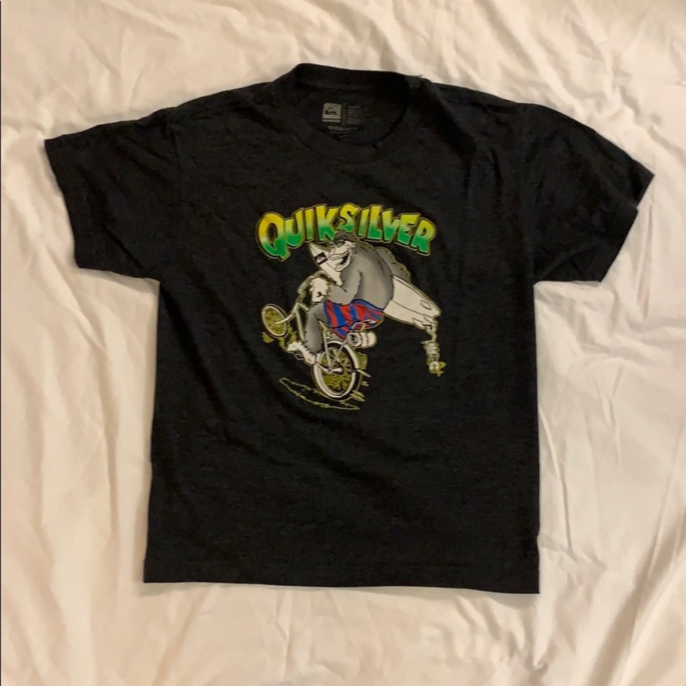Quicksilver T-Shirt Dark Gray/ Gorilla on bicycle